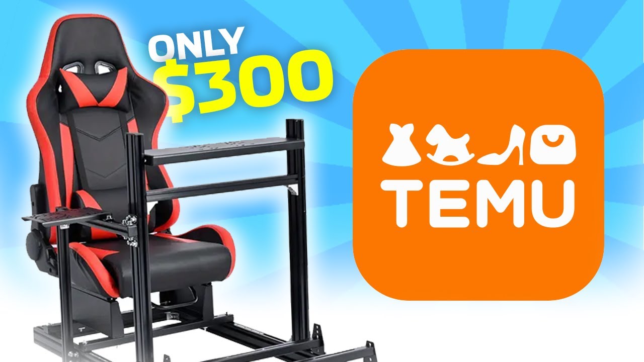 YouTube post by @OCRacing for MOZA Racing. Caption reads: I Got a Sim Racing Setup From Temu! (My....