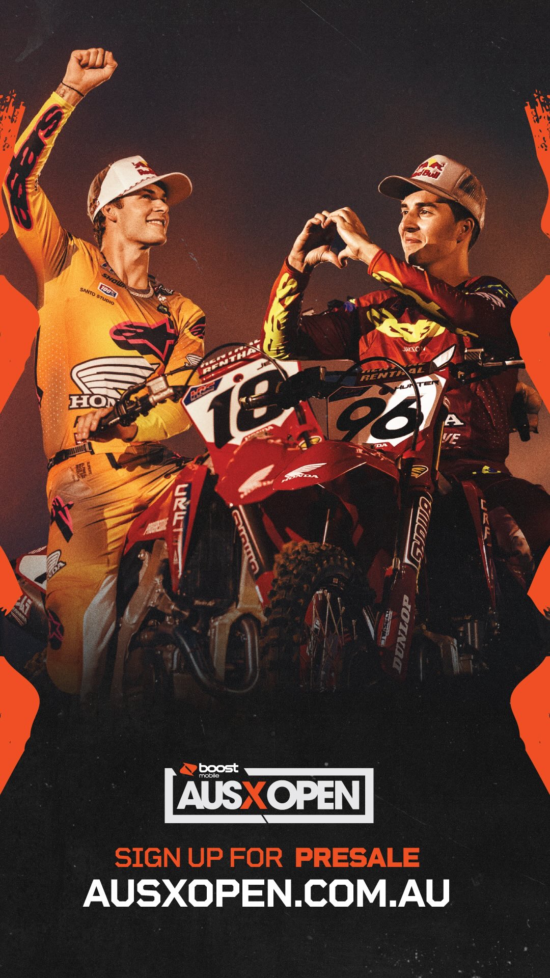 Instagram post by @jettson18 for Boost Mobile. Caption reads: THE LAWRENCES. MARVEL STADIUM. NOVEMBER....