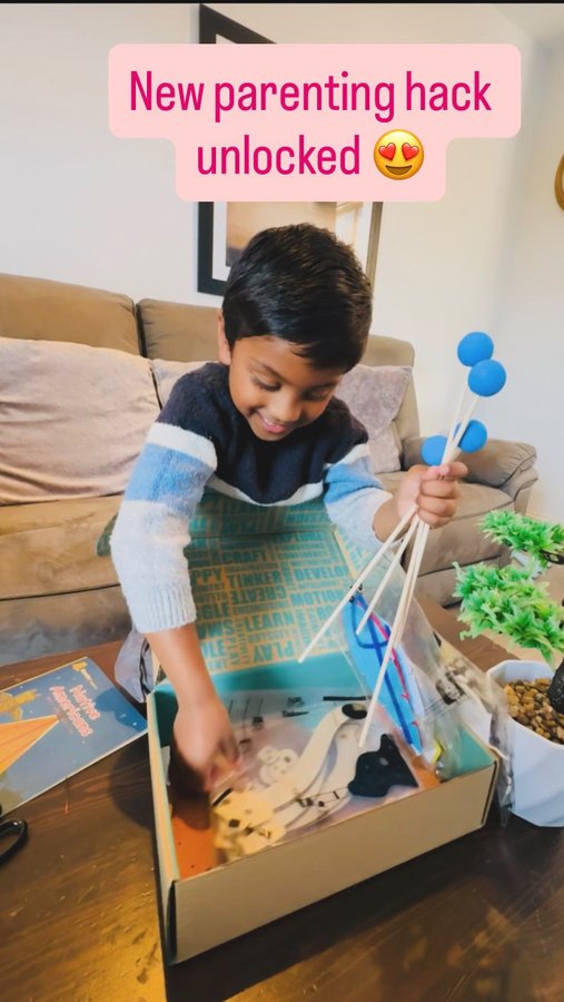 Instagram post by @tinkerersteambox for UK Mallus. Caption reads: Parenting hack unlocked! 💡 We spent the afternoon....