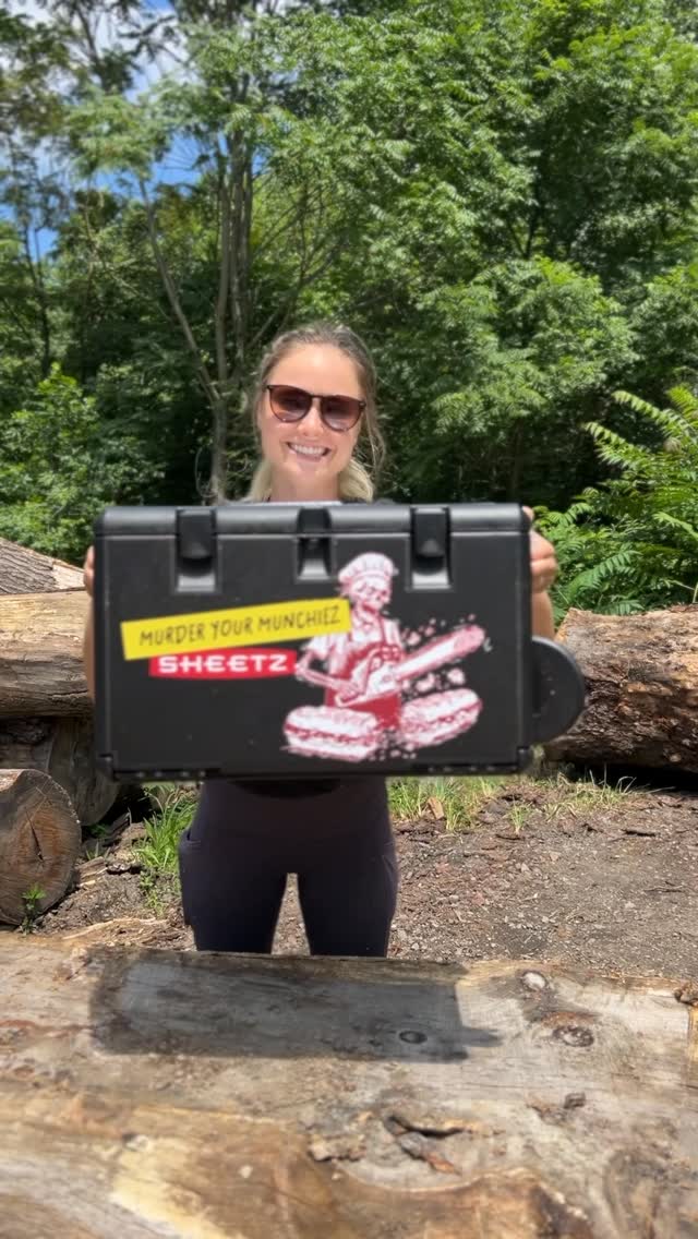 Instagram post by @chainsawjenna for Sheetz. Caption reads: @sheetz and @liquiddeath are hiring me to cut your....