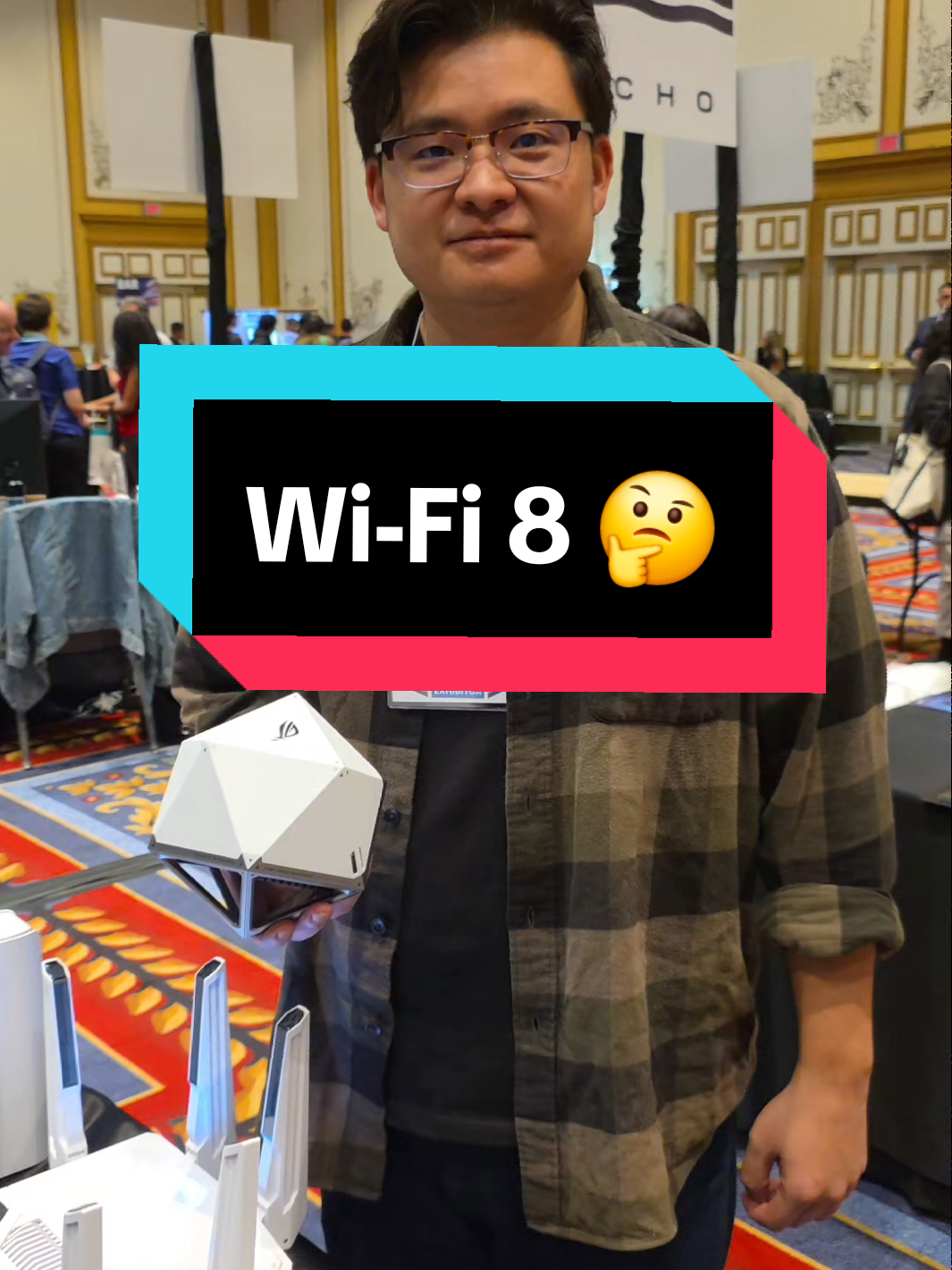 TikTok post by @dapoets for ASUS. Caption reads: At #CES2026 @ASUS North America has their concept....