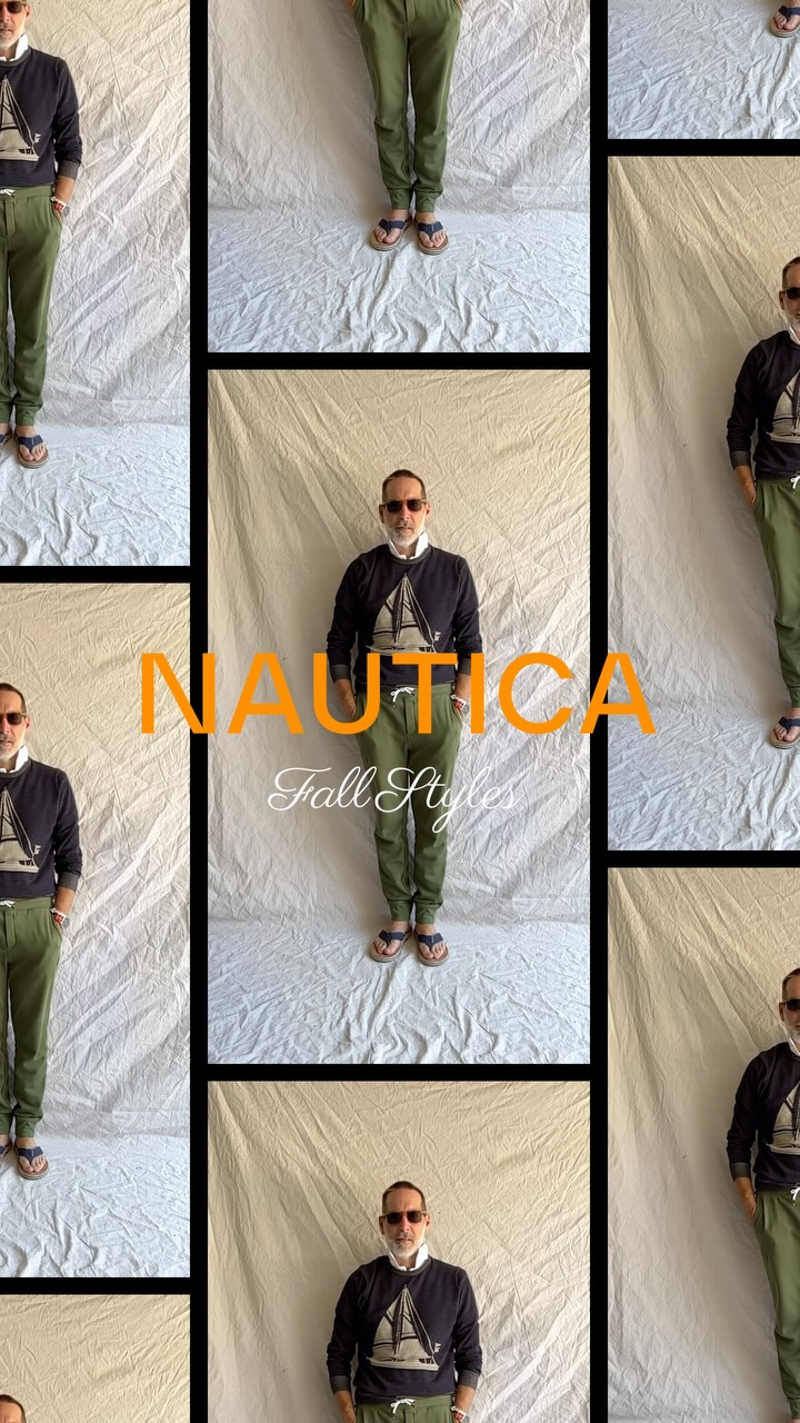 Instagram post by @tim.conlin for Nautica. Caption reads: #nautica #ad #mensstyle #prep.