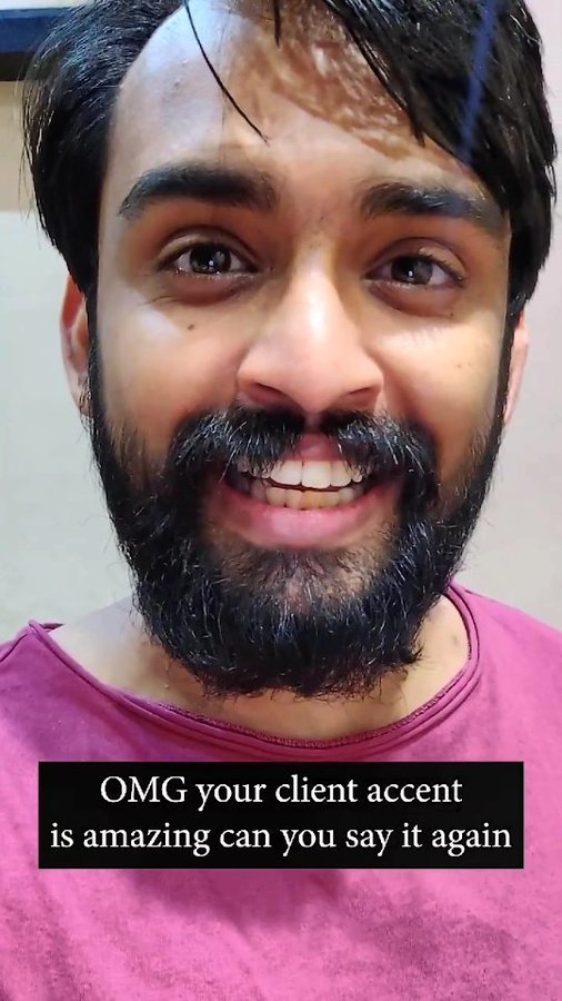 Instagram post by @vineeth_sri for Social Samosa. Caption reads: Did the #accentchallenge with....