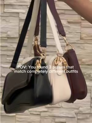 TikTok post by @angelapatete0103 for KKXIU Chain Store. Caption reads: the perfect shoulderbags for all your fits 👀....