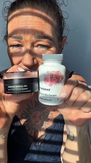 Instagram post by @just_janci for bareMinerals. Caption reads: @bareminerals partnered with @thornehealth to....