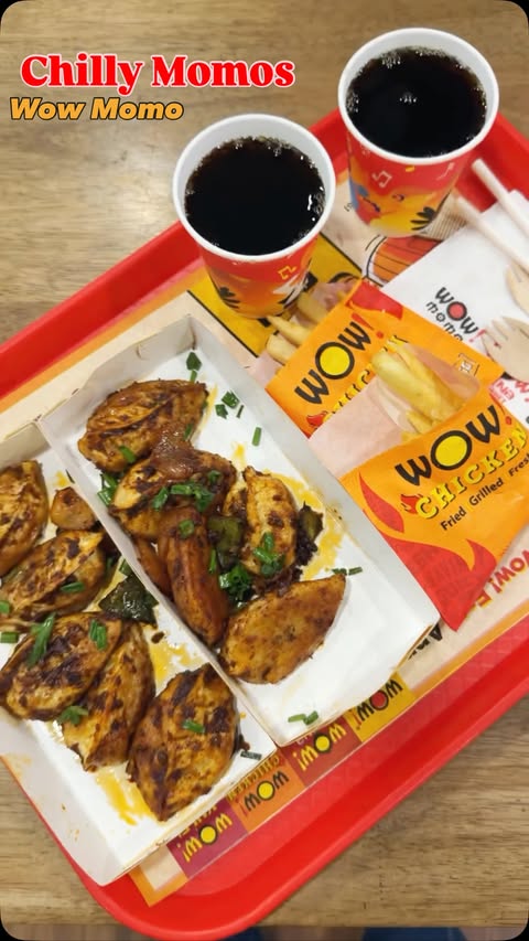 Instagram post by @dk.sikha1 for Wow! Momo. Caption reads: [...] one is for you Must try Chilly momo at....