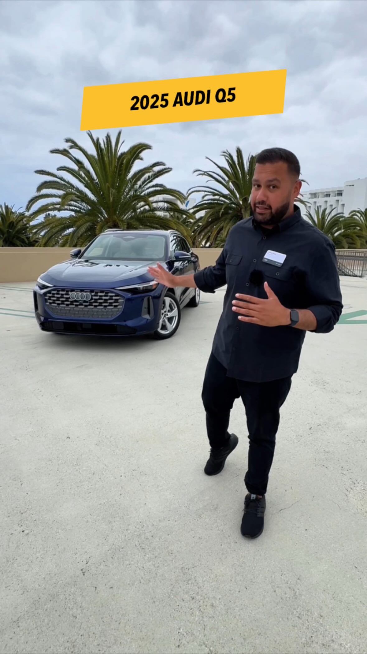 Instagram post by @omardrives for Audi USA. Caption reads: Would you go for the 2025 Audi Q5 over the BMW....