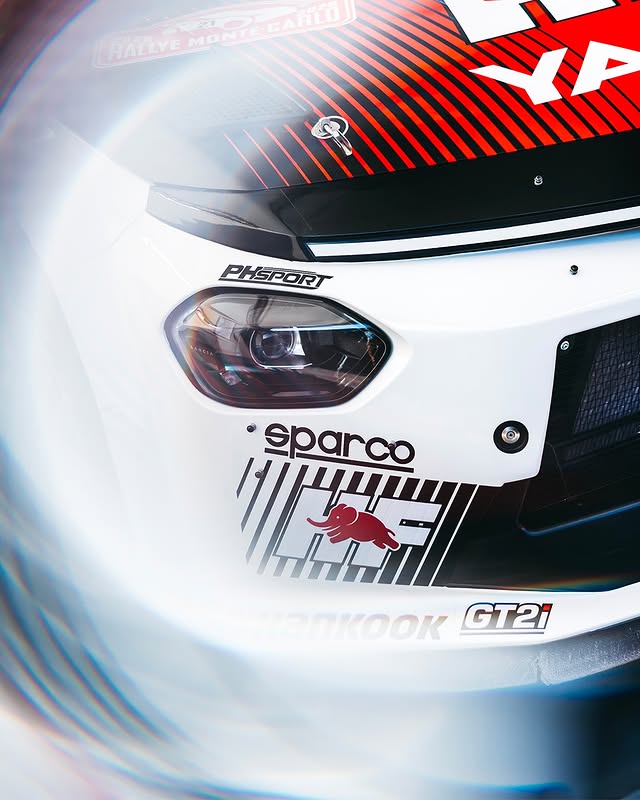 Instagram post by @lancia_corse_official for Sparco. Caption reads: [...] on every stage. 🤝 For our WRC2 debut,....