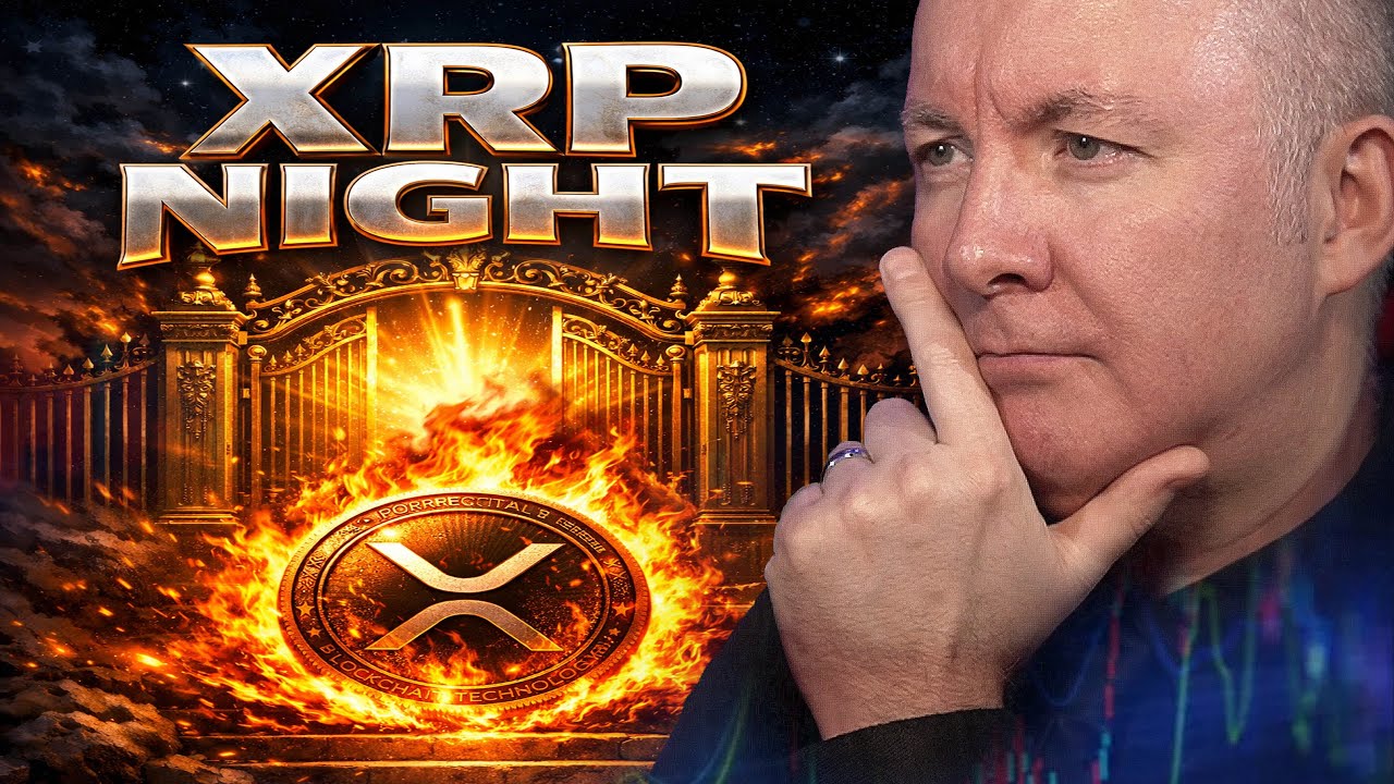 YouTube post by @MartynLucasInvestor for Robinhood. Caption reads: 🚨 XRP Set to Erupt This Week? Major Overnight....