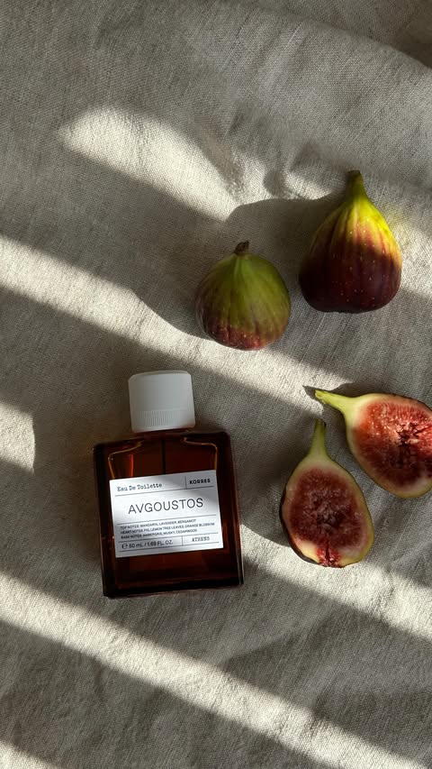 Instagram post by @sarniel_ for KORRES. Caption reads: [...] I discovered Avgoustos and Kyma from @korres....