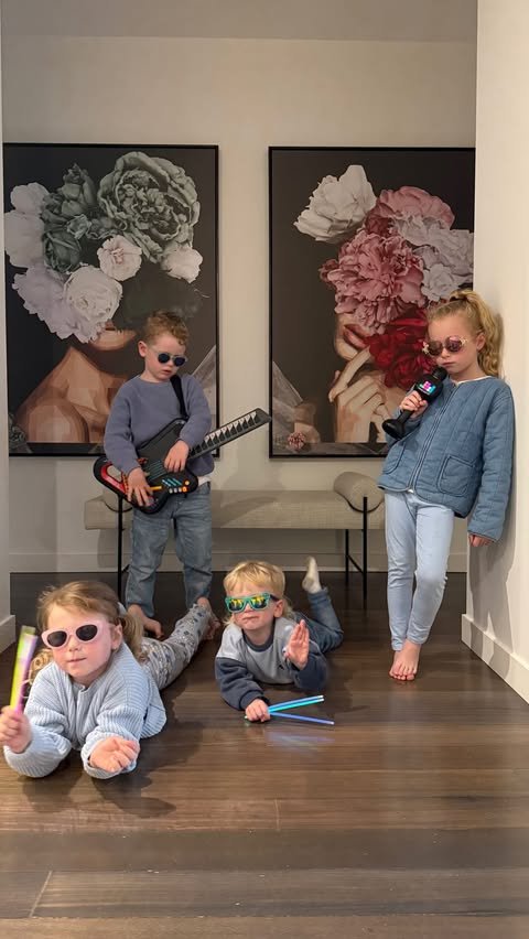 Instagram post by @georgiabardoel for VTech USA. Caption reads: Nobody tells you how fast the “living room....