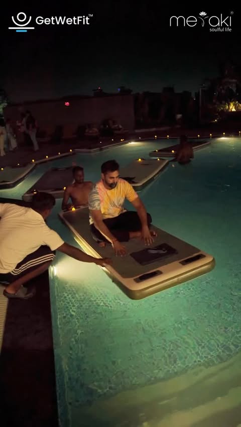 Instagram post by @getwetfitofficial for Hyatt. Caption reads: When the world feels loud, step into water, close....