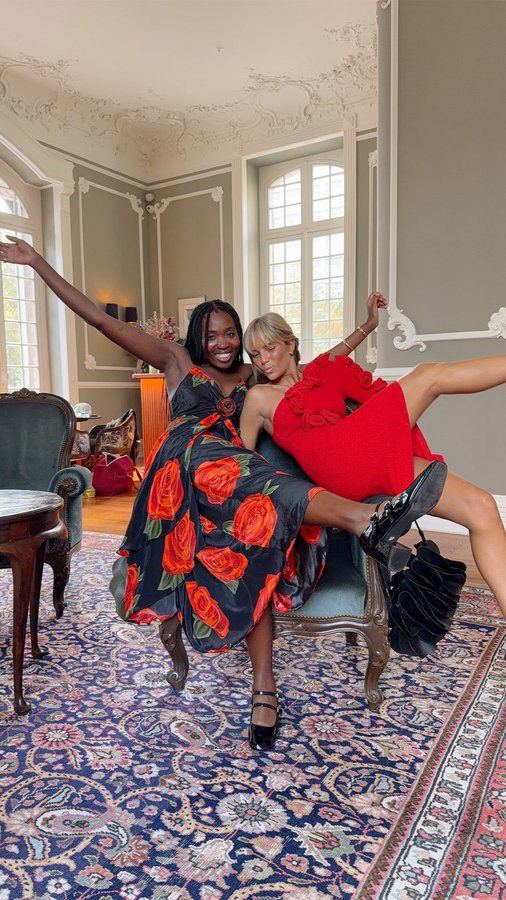 Instagram post by @caetanaba for FARM Rio. Caption reads: Get ready with @caetanaba and @raquelcostagomess....