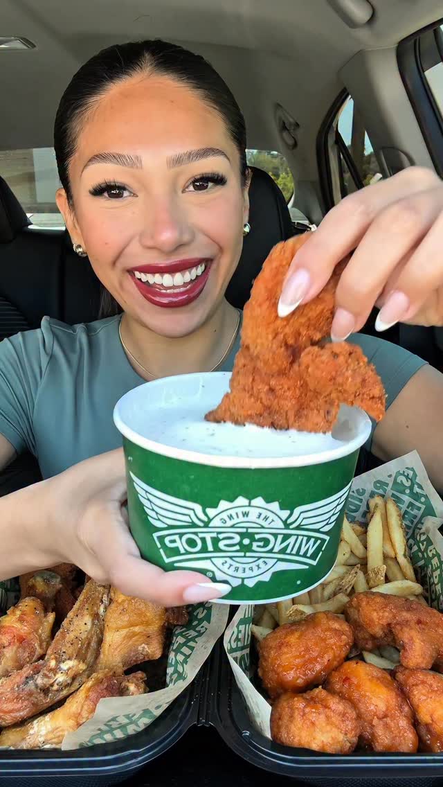 Instagram post by @keilapachecoeats for Wingstop. Caption reads: Celebrating her 12th album with @Wingstop!💚 Who’s....