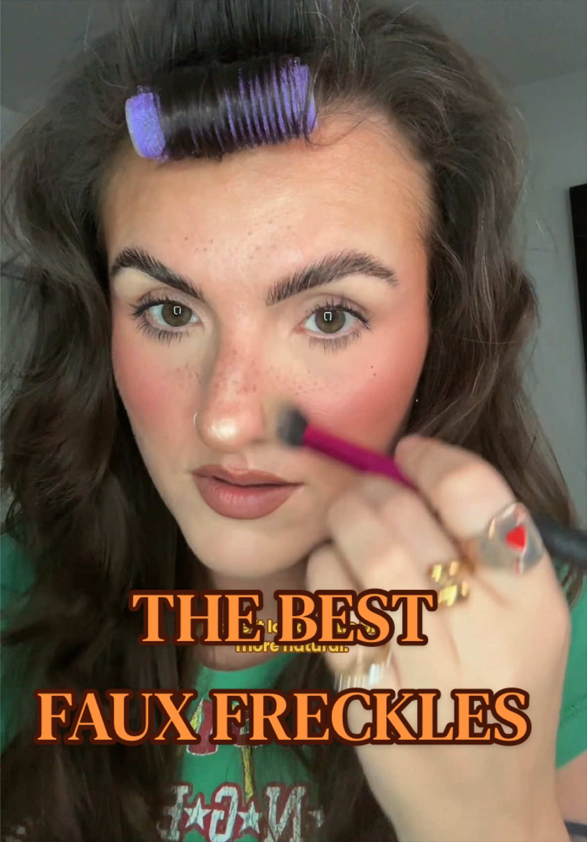 TikTok post by @andherescecelia for Marylia Scott Cosmetics. Caption reads: i need my @Marylia Scott Cosmetics freckles to....