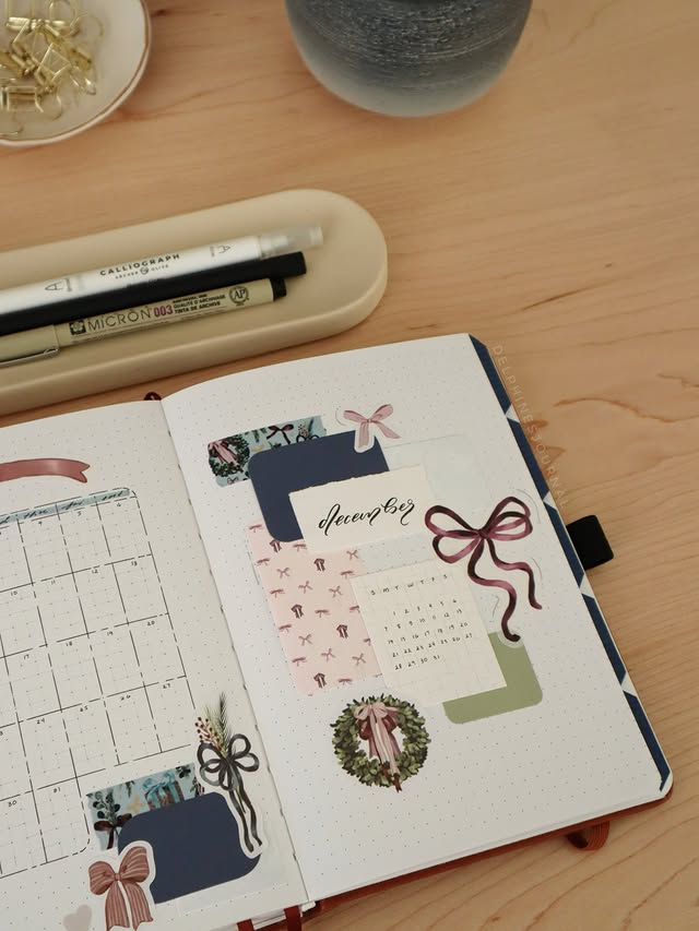 Instagram post by @delphinesjournal for Toms Studio. Caption reads: My December Cover is finally here 🎀

November was....