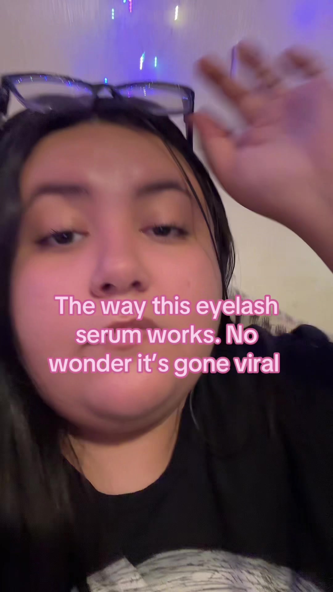 TikTok post by @xoarabellaaaxo for Nuorganic. Caption reads: @nuorganic i haven’t even curled my lashes or put....