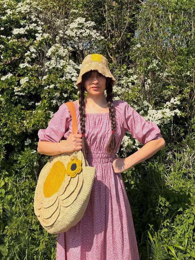 Instagram post by @just_belle for Orla Kiely. Caption reads: Ad Stepping into warmer days with the @orlakiely....
