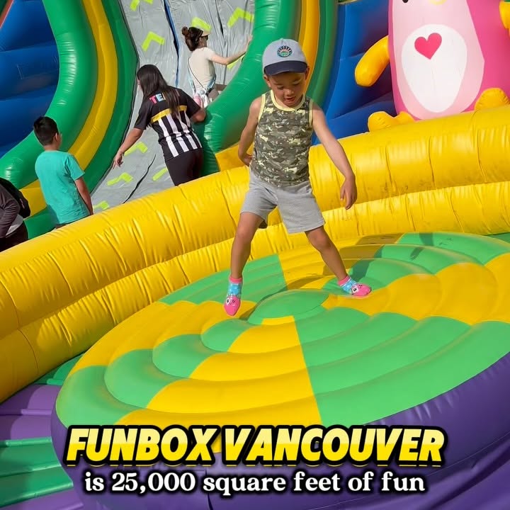 Instagram post by @canadiansconnect for Funbox. Caption reads: 📍Right by Coquitlam Centre, @funbox_canada is....