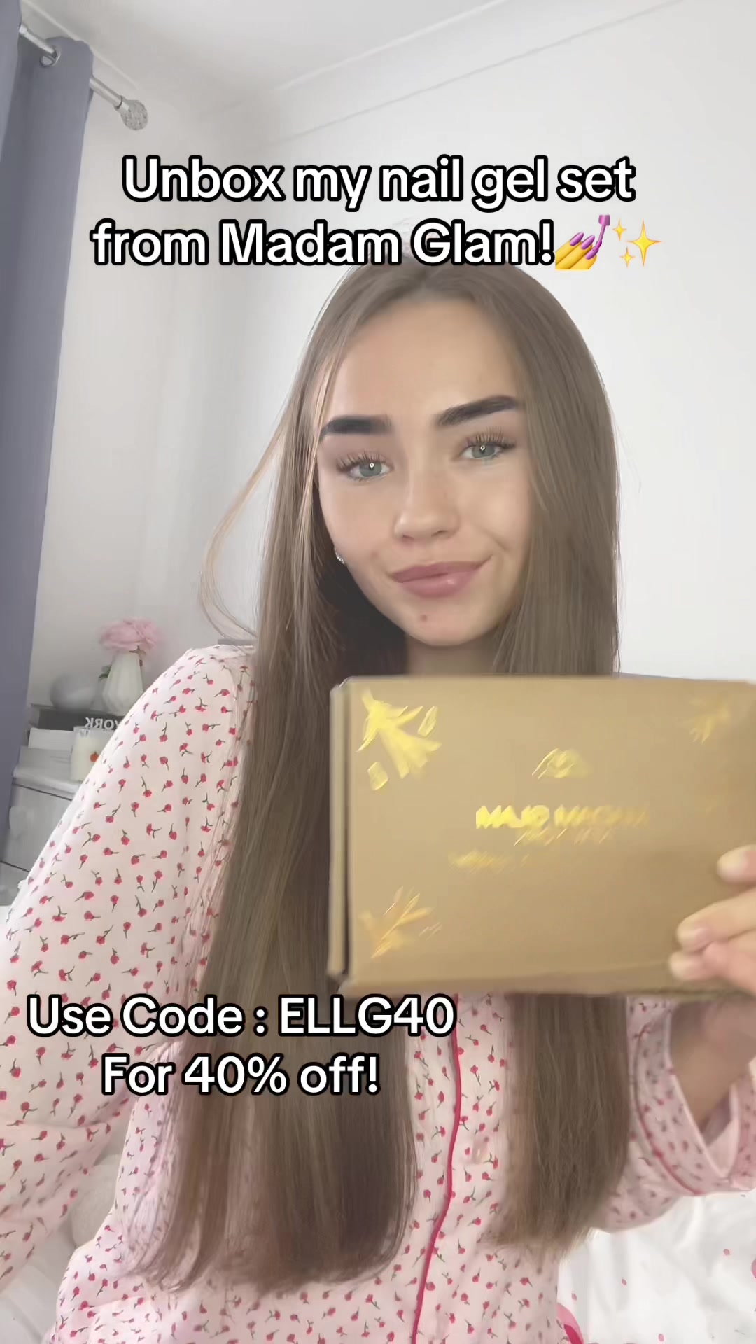 TikTok post by @elliegwytherx for Madam Glam. Caption reads: In love with these shades😍✨ @MadamGlam  Use my....