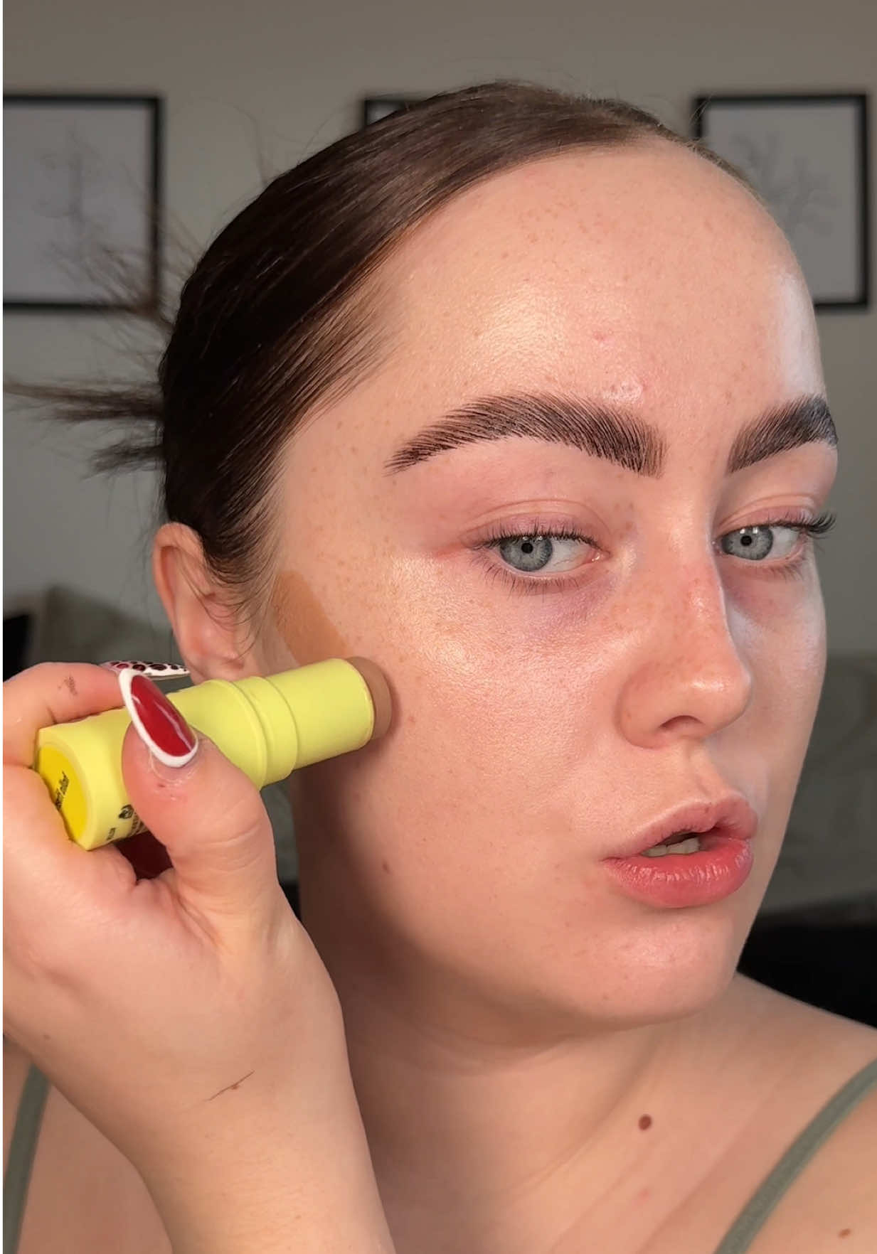 TikTok post by @errinfettermua for MADE BY MITCHELL. Caption reads: [...] to use bronze balm from made by Mitchell!!....