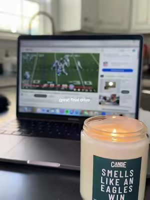 TikTok post by @sarah_lifestyle for CE Craft Company. Caption reads: my faveeee candle 🦅 @CANDECRAFTCO #eaglesfootball....