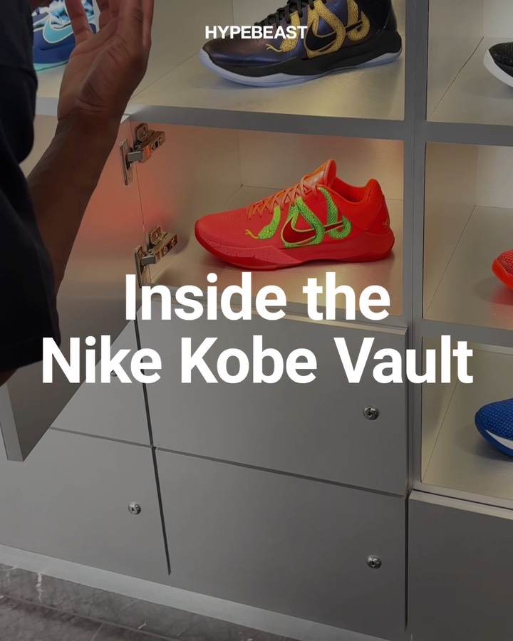 Instagram post by @hypebeastkicks for HYPEBEAST. Caption reads: We pulled up to the @nike Kobe Vault at the Mamba....