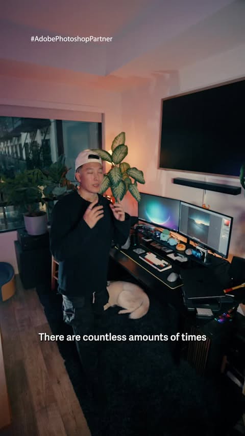 Instagram post by @_alexqian for Adobe Photoshop. Caption reads: [...] your results even further 🤯....