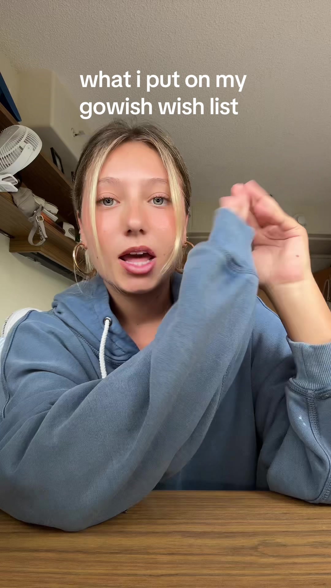 TikTok post by @nicolettedurazzo for GoWish. Caption reads: [...] list, what r u putting on your @GoWish ??....