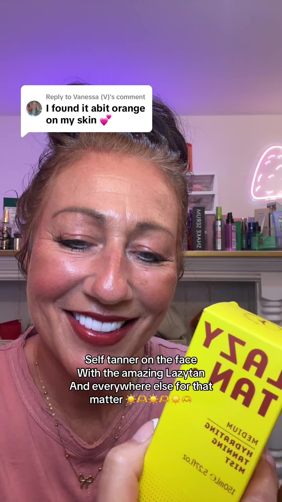 TikTok post by @keggesy for Lazy Tan. Caption reads: [...] tanner on the face With the amazing Lazytan....