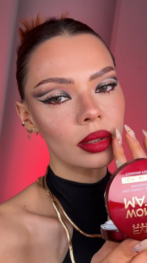 Instagram post by @mimiermakeup for Eveline Cosmetics. Caption reads: @evelinecosmetics just dropped a high quality....