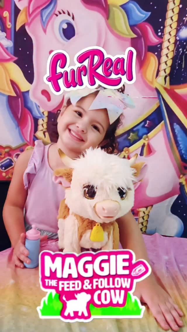 Instagram post by @mattystar1 for Just Play. Caption reads: 🐄 🐮 Maggie, the Feed & Follow Cow is on the....