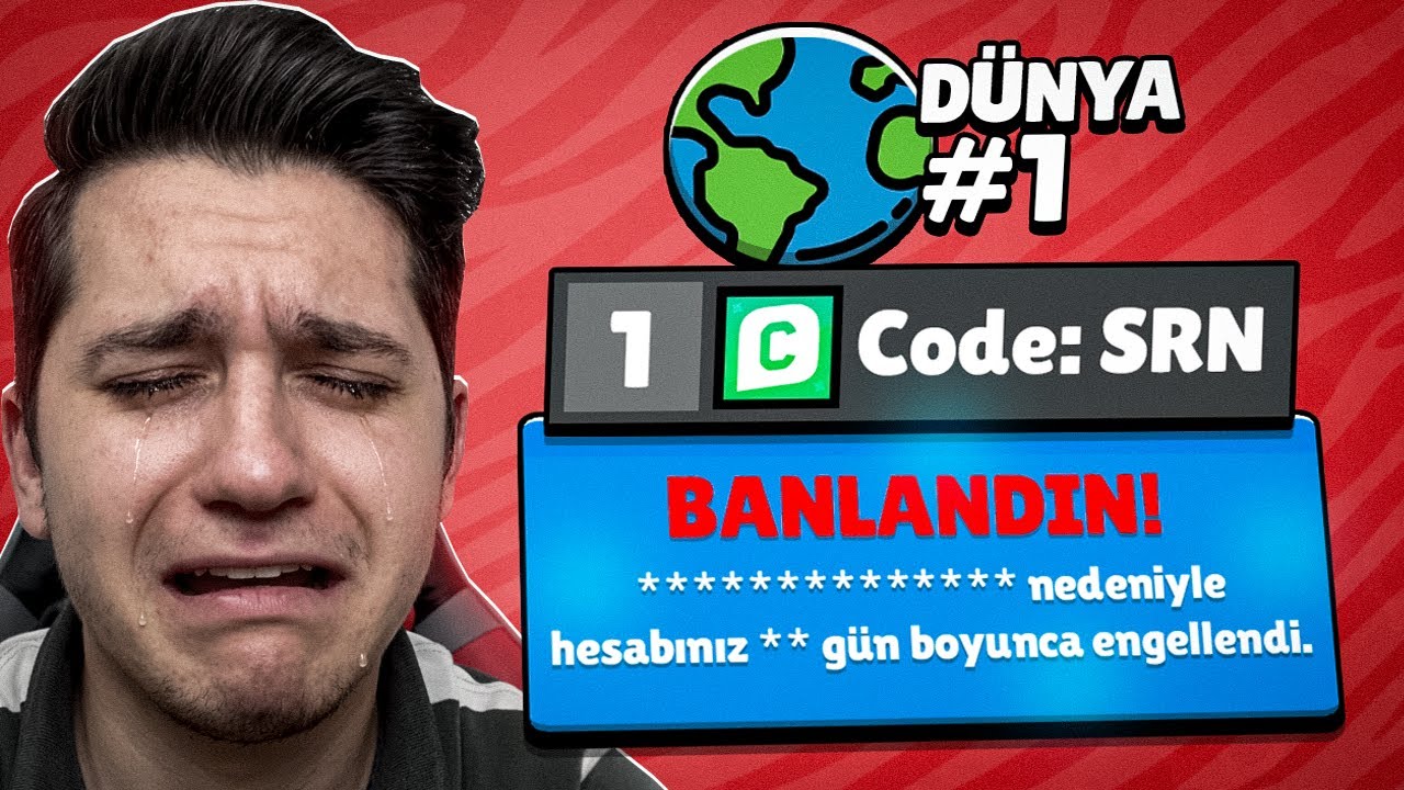 YouTube post by @SuleymanSerin for Supercell. Caption reads: I GOT A 7-DAY BAN!.