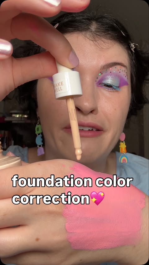 Instagram post by an influencer for Glisten Cosmetics. Caption reads: some pink color correction!💖 To be honest I think....