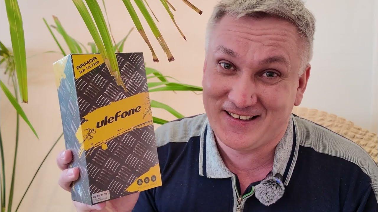YouTube post by @letnickcom for Ulefone. Caption reads: [...] и два стресса за время распаковки. Ulefone....