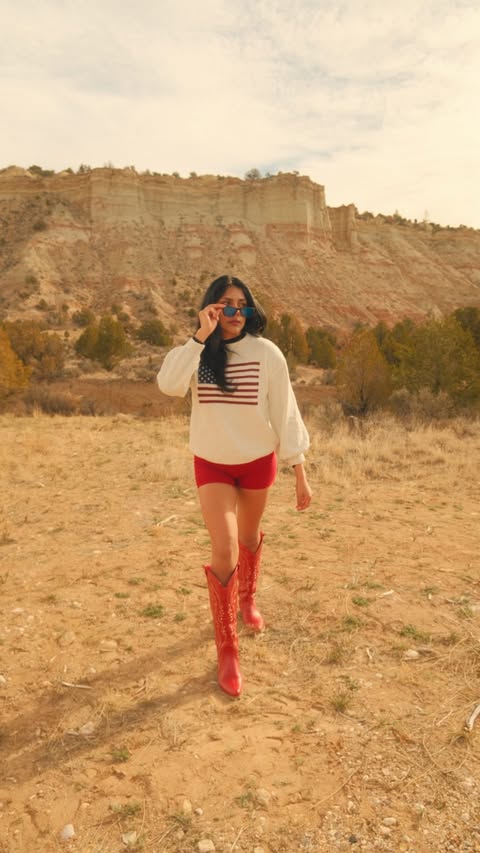 Instagram post by @nessasarytips for EXPRESS. Caption reads: [...] outfit! 🇺🇸✨ All three looks are from....