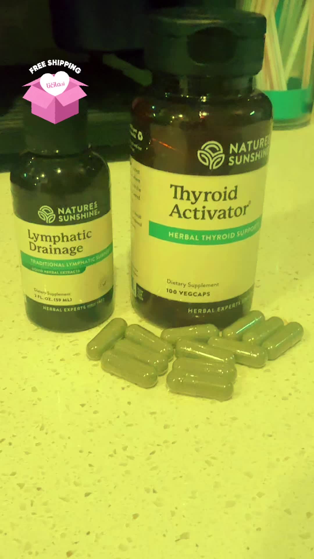TikTok post by an influencer for Nature's Sunshine. Caption reads: Daily depuff duo set. Comes with lymphatic....