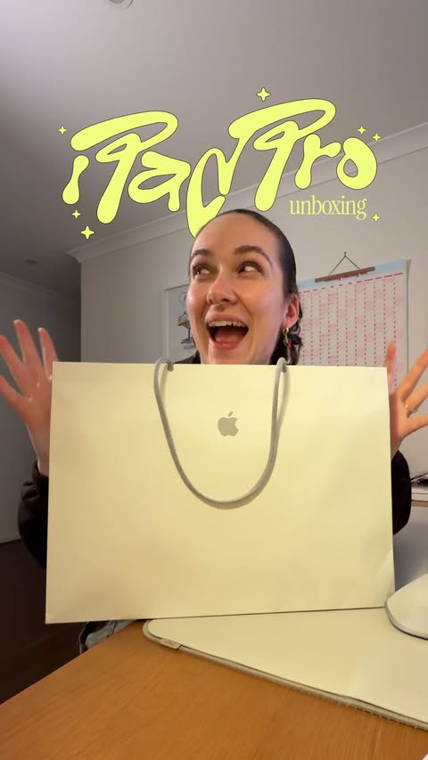 Instagram post by @rebecca_drawsgood for Apple. Caption reads: [...] on my new M5 😮‍💨 *Product provided by....