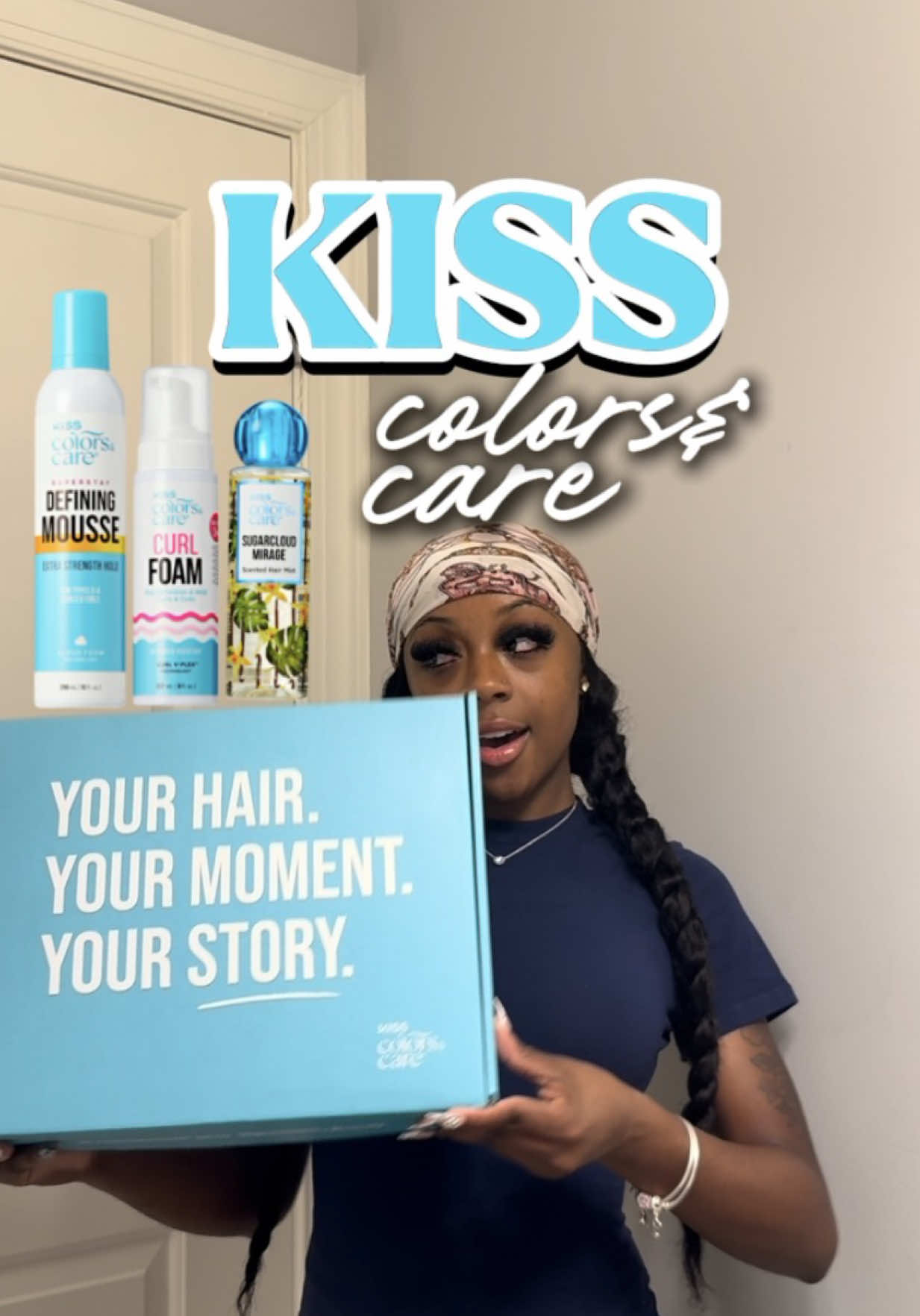 TikTok post by @destiny_janay6 for KISS Colors & Care. Caption reads: Thank you @colorsandcare for these amazing on the....
