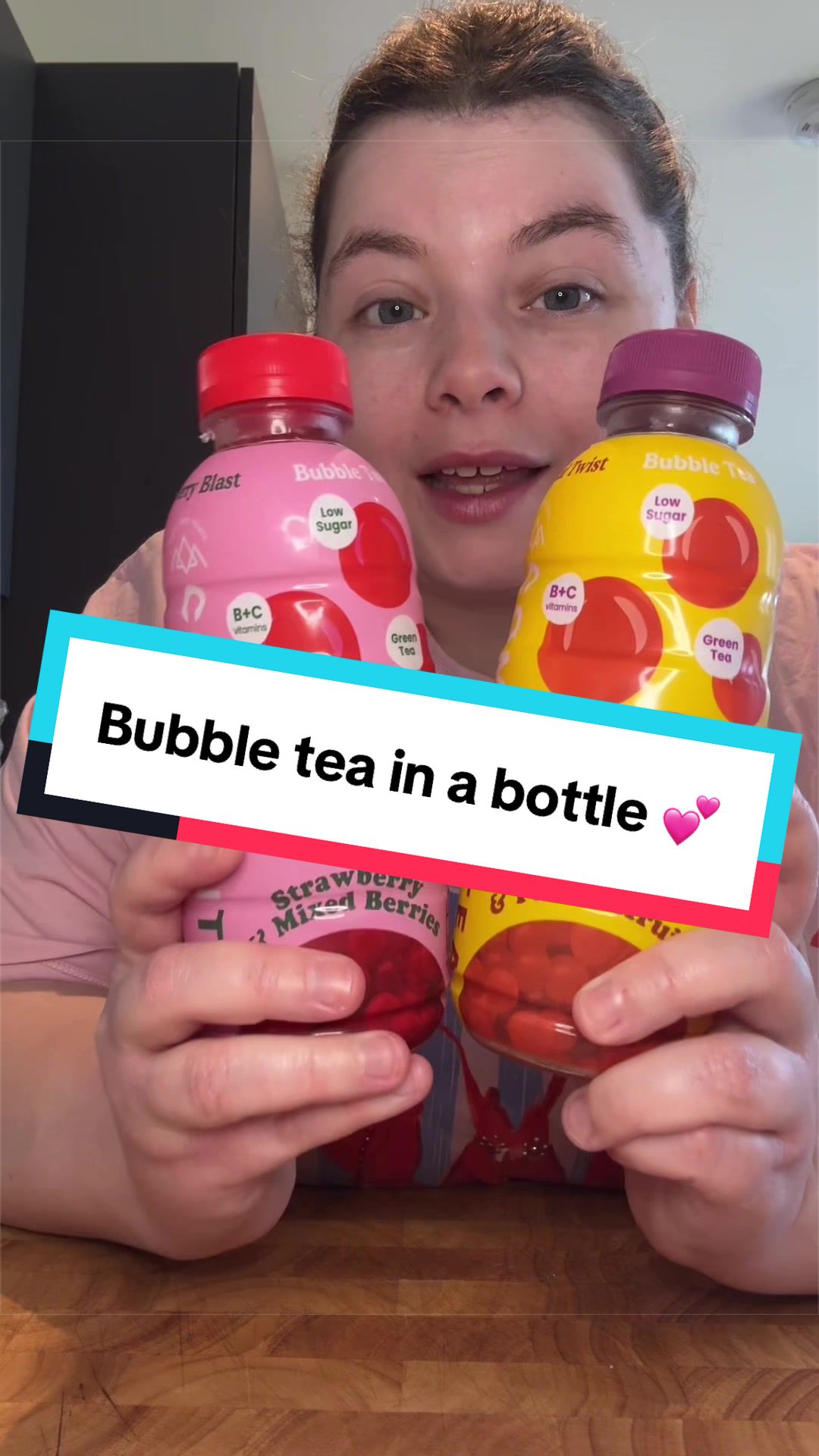 TikTok post by @emily_loves2eat for Tempo Tea Bar. Caption reads: Thank you @Tempo Tea Bar 🩷🧋Connor enjoyed the....