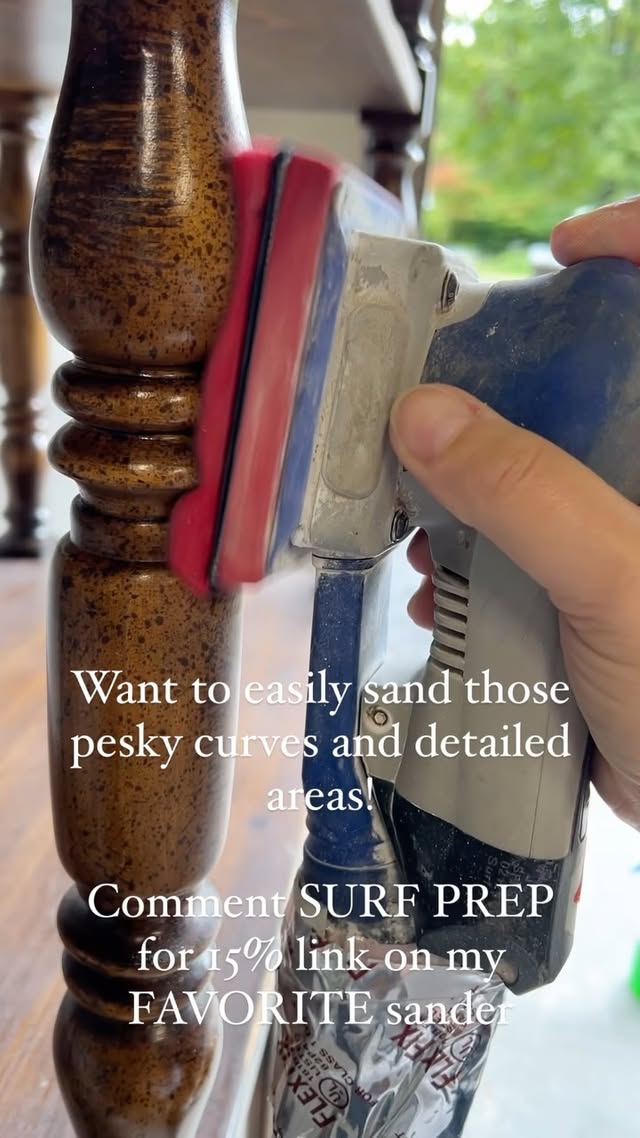 Instagram post by @rebrushedbymaddison for SurfPrep sanding. Caption reads: [...] those in your cart too!! #surfprep....