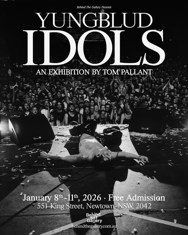 Instagram post by @behind_the_gallery for Rolling Stone. Caption reads: Behind The Gallery is proud to announce YUNGBLUD:....