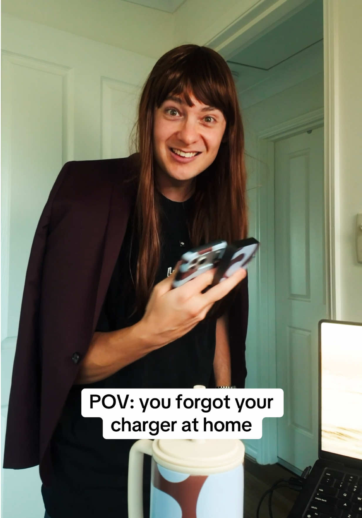 TikTok post by @trentos_freshmaker for BURGA. Caption reads: [...] your charger at home @BURGA #ad .