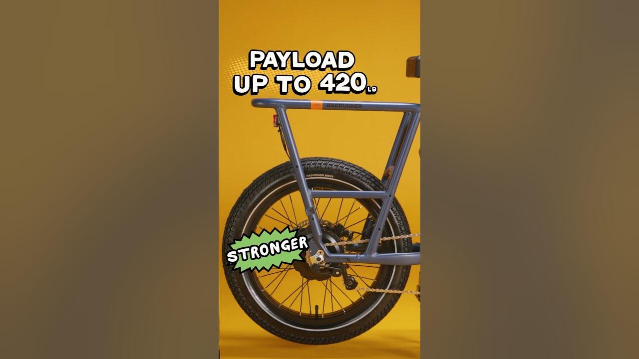 YouTube post by @RadPowerElectricBikes for Rad Power Bikes. Caption reads: Meet the New RadRunner Ebikes | Stronger. Safer.....