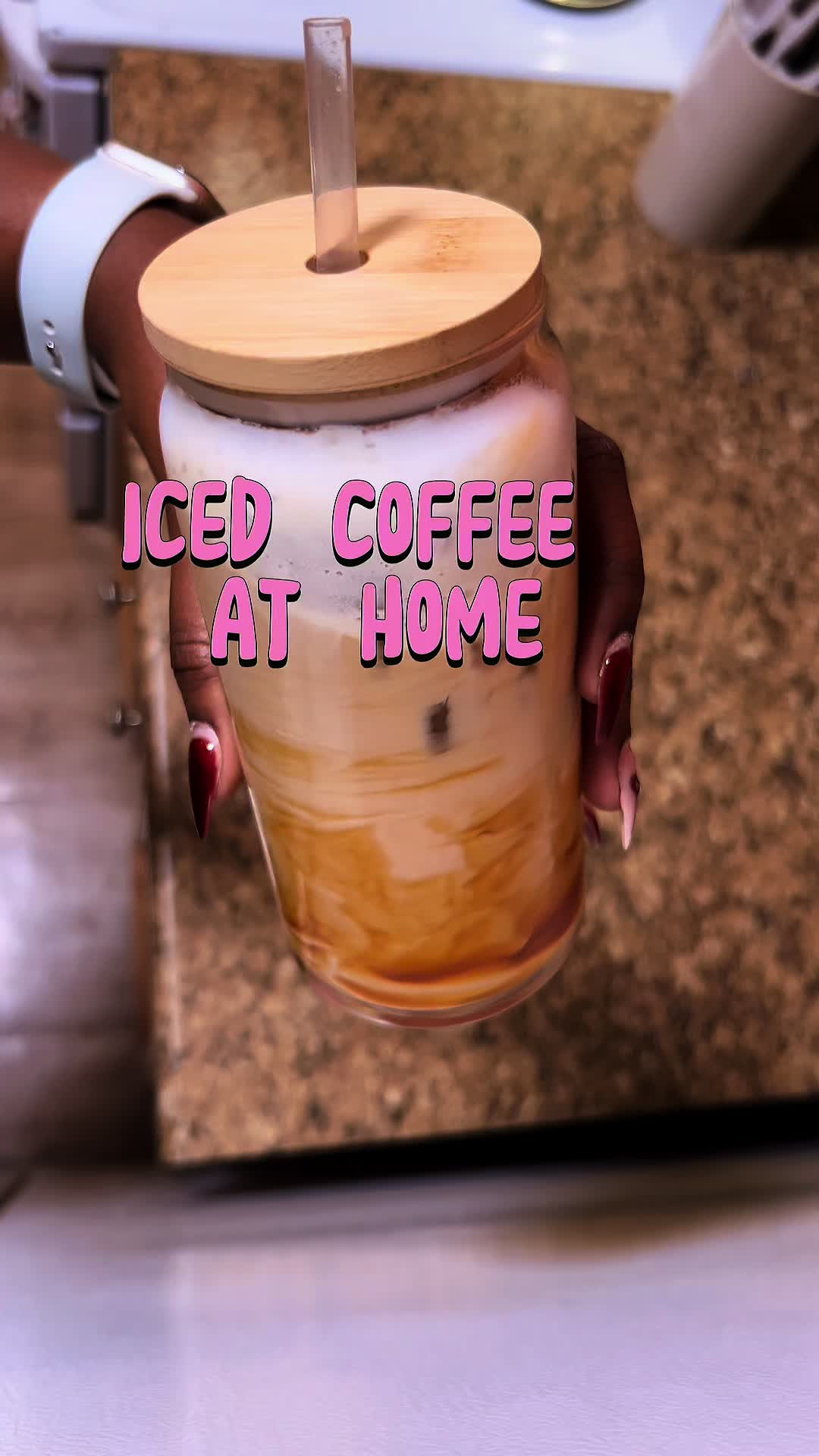 TikTok post by @uniquely.tay for Skinny Mixes. Caption reads: [...] at home 🧊🤎 Products from @Nestlé @Skinny....