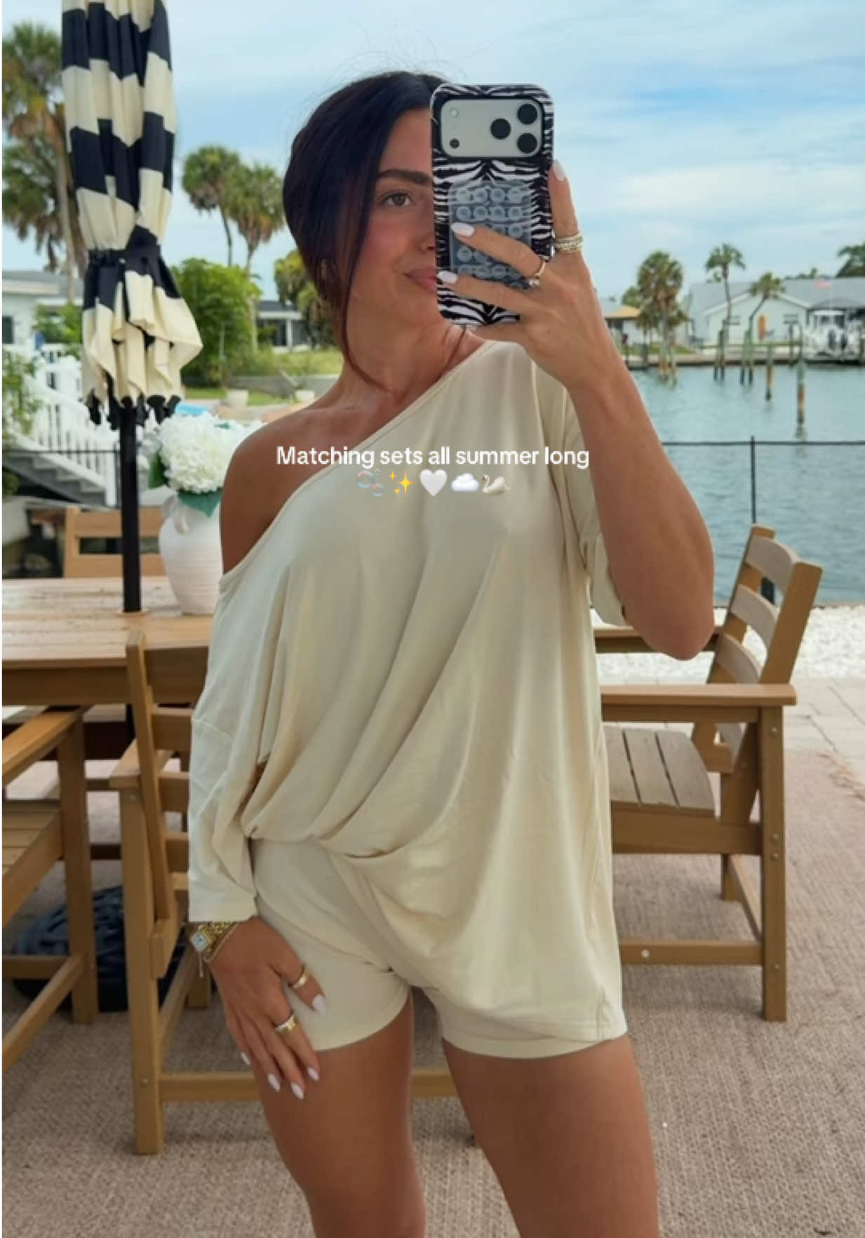 TikTok post by @sabinagilman1998 for Tanming Wardrobe. Caption reads: Love a comfy set for the summer @Tanming_Wardrobe....