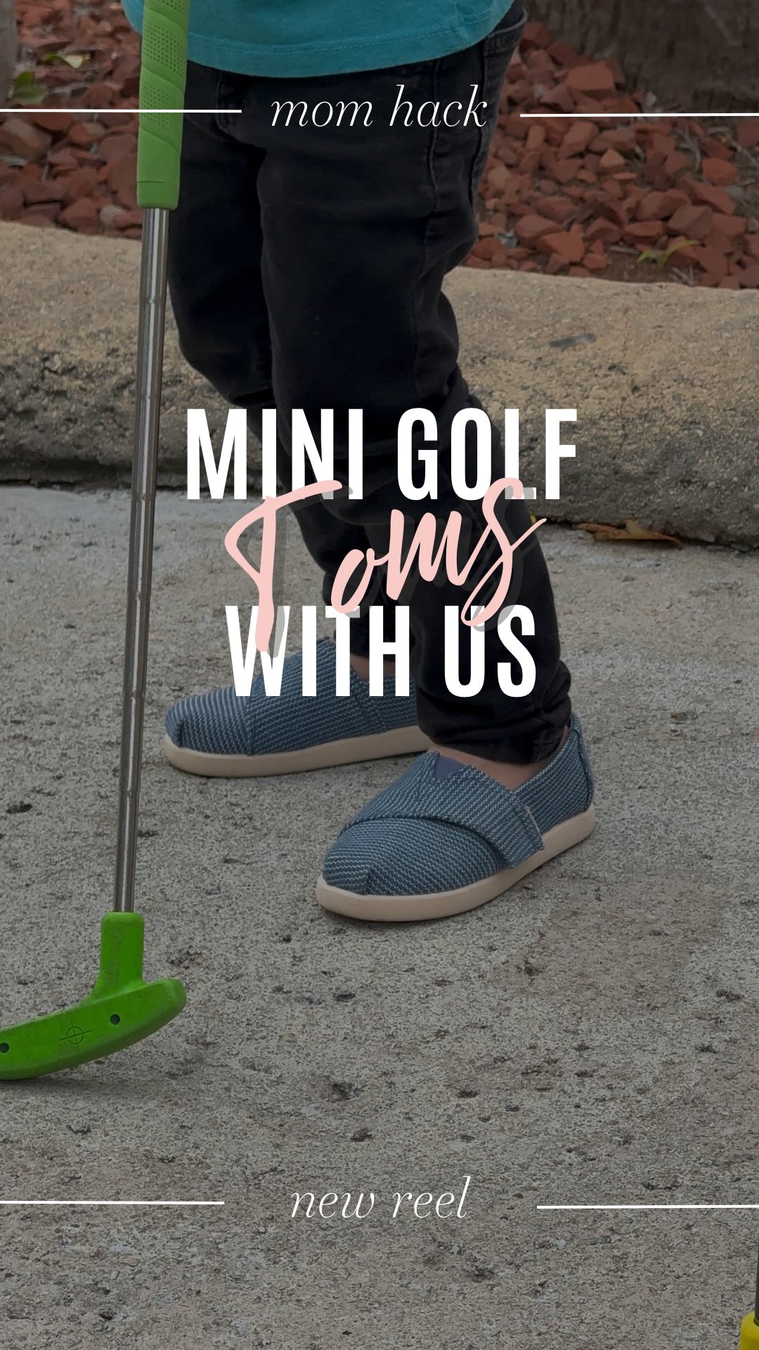 Instagram post by @sofis.mommyworld for TOMS. Caption reads: Matching chaos energy… but make it comfy. We....