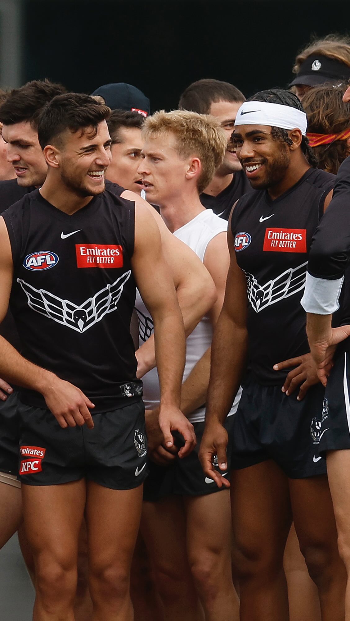 Instagram post by @collingwood_fc for Sonos. Caption reads: Nick Daicos and Isaac Quaynor’s friendship....