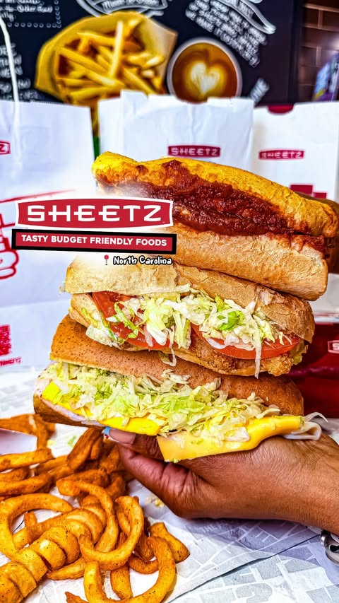 Instagram post by @raleighfoodtrap for Sheetz. Caption reads: #AD POV: You have $10 and a dream @sheetz 🍔✨....