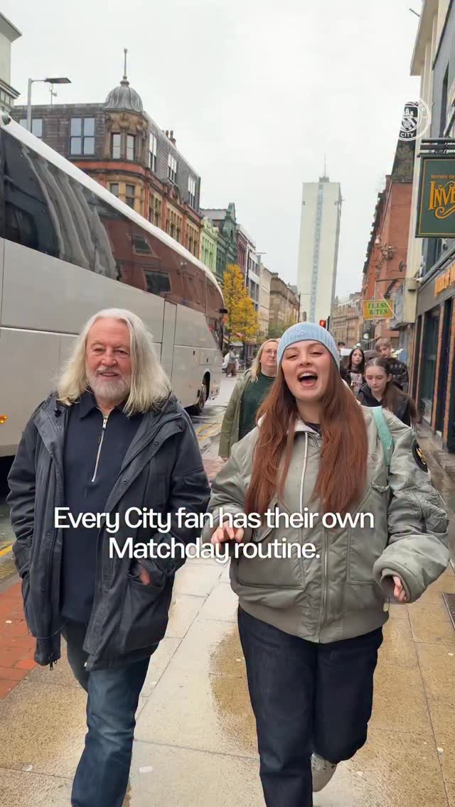 Instagram post by @ayyysassy for Manchester City. Caption reads: See how @ayyysassy and her dad spend Matchday....